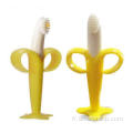 Brosse à dents de nettoyage en silicone de forme de banane Baby Silicone